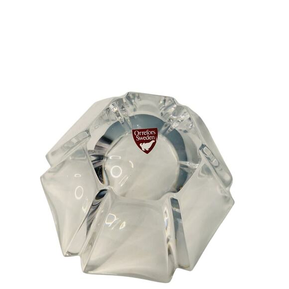 Orrefors Orion Crystal Bowl 7” Wide Signed Lars Hellsten LH 464213 Sweden - Picture 4 of 16